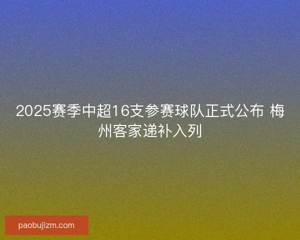 2025赛季中超16支参赛球队正式公布 梅州客家递补入列