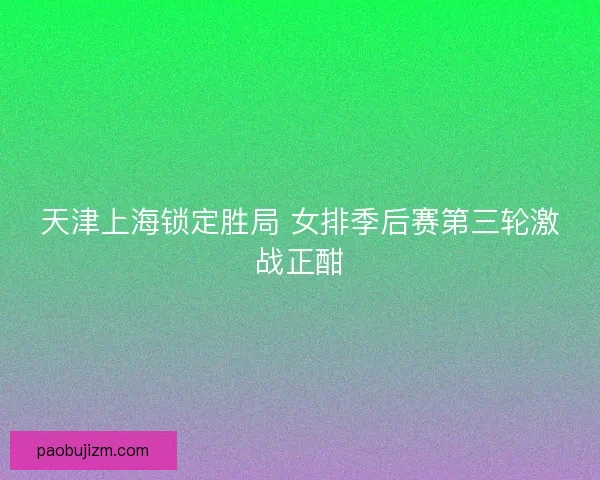 天津上海锁定胜局 女排季后赛第三轮激战正酣 天津上海锁定胜局 女排季后赛第三轮激战正酣